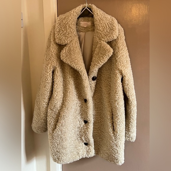 next Jackets & Blazers - Next cream boucle teddy coat size uk14